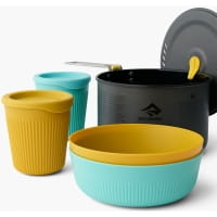 Vorschau: Sea to Summit Frontier UL One Pot Cook Set - 2L Pot + 2 Medium Bowls + 2 Cups blue-yellow - Bild 2