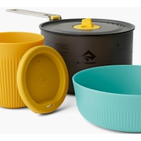 Vorschau: Sea to Summit Frontier UL One Pot Cook Set - 1.3L Pot + Small Bowl + Cup blue-yellow - Bild 3