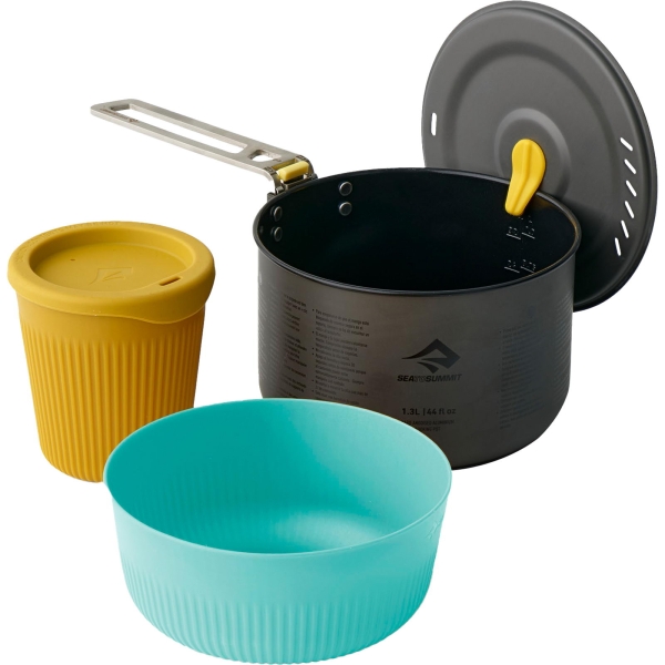 Sea to Summit Frontier UL One Pot Cook Set - 1.3L Pot + Small Bowl + Cup blue-yellow - Bild 1