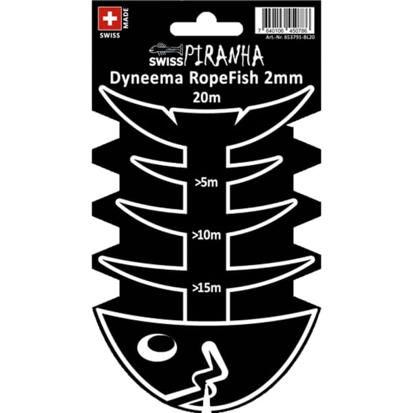 SwissPiranha Dyneema RopeFish 20 m - Schnur schwarz - Bild 3