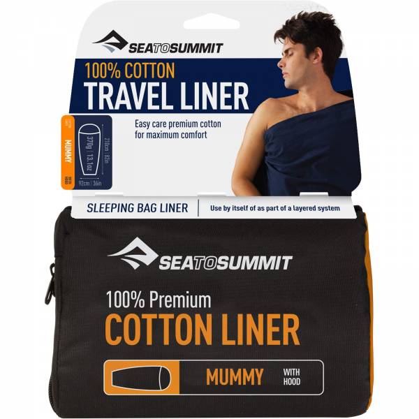 Sea to Summit Cotton Liner Mummy Hood navy blue - Bild 1 Sea to Summit Cotton Liner Mummy Hood navy blue - Bild 1