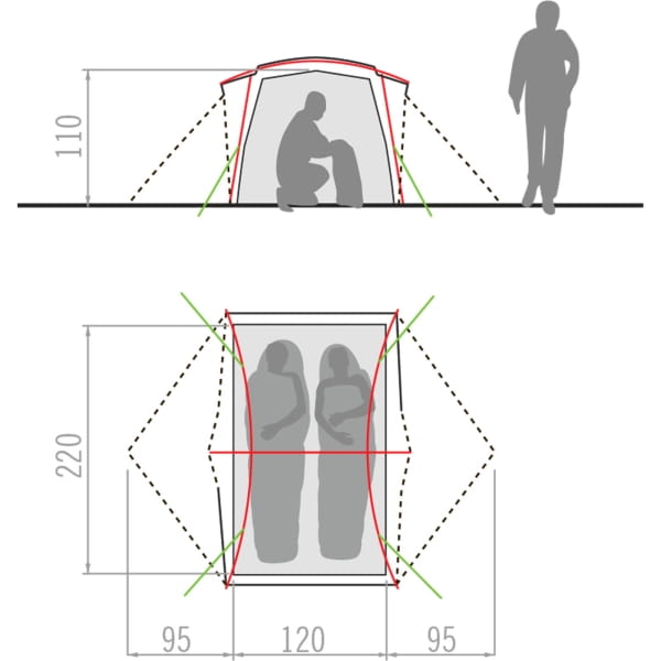 VAUDE Allround Space 2P - Zwei-Personen-Zelt agave - Bild 2