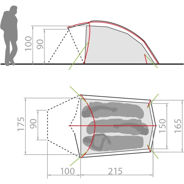 VAUDE Allround Taurus 3P - 3-Personen-Zelt agave - Bild 2