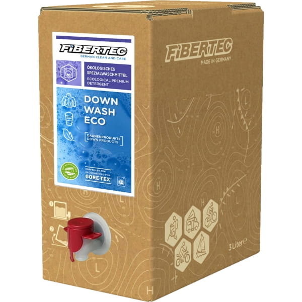 FIBERTEC Down Wash Eco Bag in Box 3 Liter- Spezialwaschmittel Daunen - Bild 1