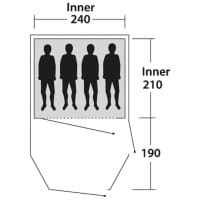 Vorschau: Outwell Earth 4 Plus - Vier-Personen-Tunnel-Zelt green-grey - Bild 5